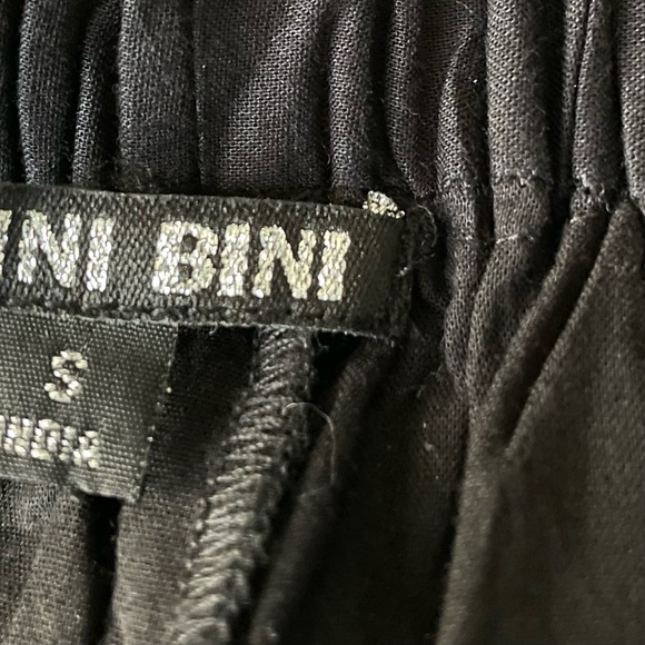 Gianni Bini Black Cotton Drawstring Tassel Pleated Wide Leg Pants 35175 - Picture 12 of 16
